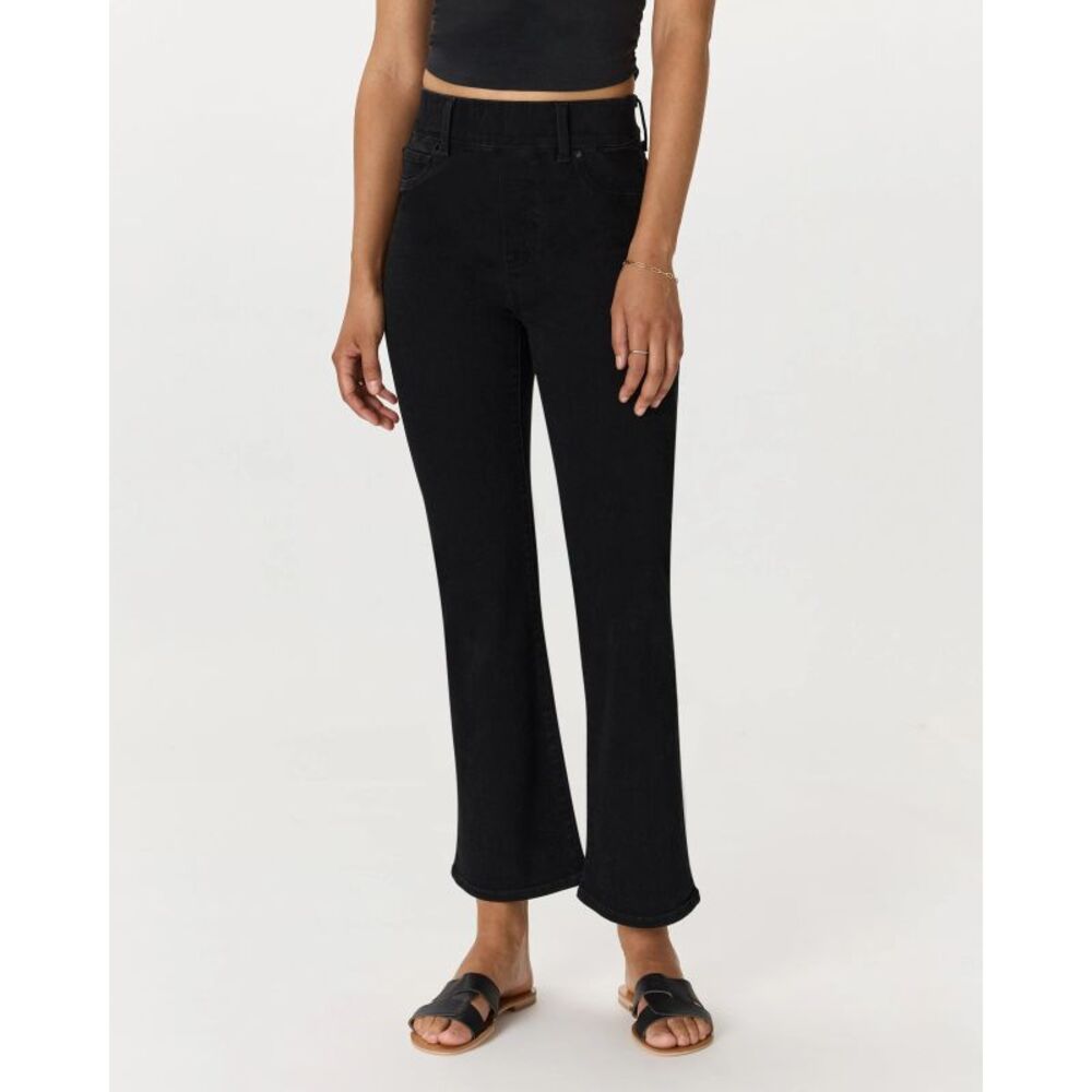 NWT Quince Women Nina Stretch Pull-On Kick Flare Jeans Raven Black Pants X-Small